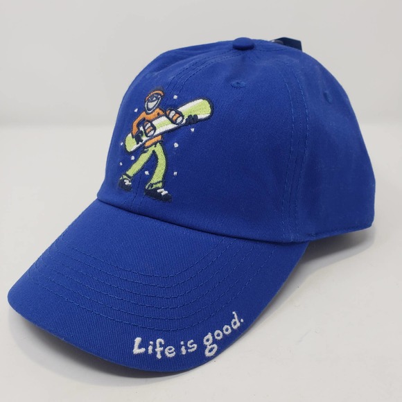 Life Is Good Jammin Jake Snowboard Blue Baseball Cap Hat Embroidered Adjustable - Picture 1 of 7